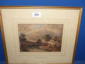 A framed and mounted Watercolour 'Keswick, Cumberland' by John Varley, 15 1/4'' x 13''.