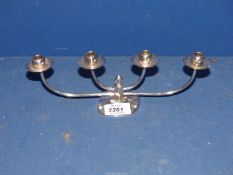 A silver plated Danish four branch/stem candelabra, marked 'Berg Denmark'.