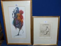 A framed and mounted Limited Edition print no. 140/500 'The Rooster' by M.A.