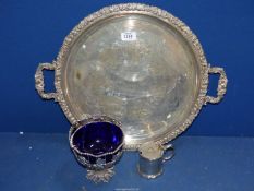 A large two handled Tray with inscription date July 1971, along with R & Co.
