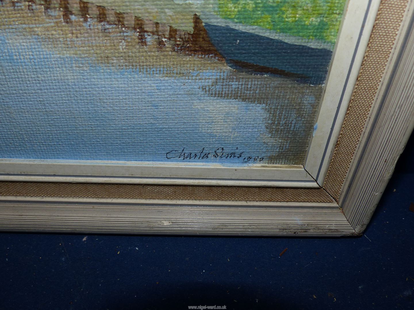 A Charles Sims Oil painting of Wareham. - Image 2 of 2