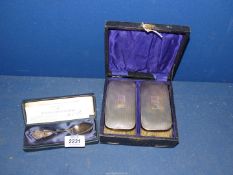 A cased set of Silver backed gentlemen's Brushes,