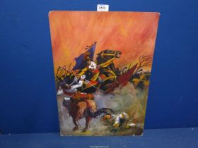 An early 20th century Oil painting of historical military scene, signed Forbes.