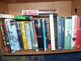 A box of war related books to include Vimy by Pierre Berton, A History of 11th Armoured Division,
