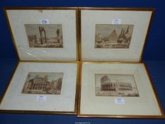 Four framed aquatints of Rome including The Pantheon,