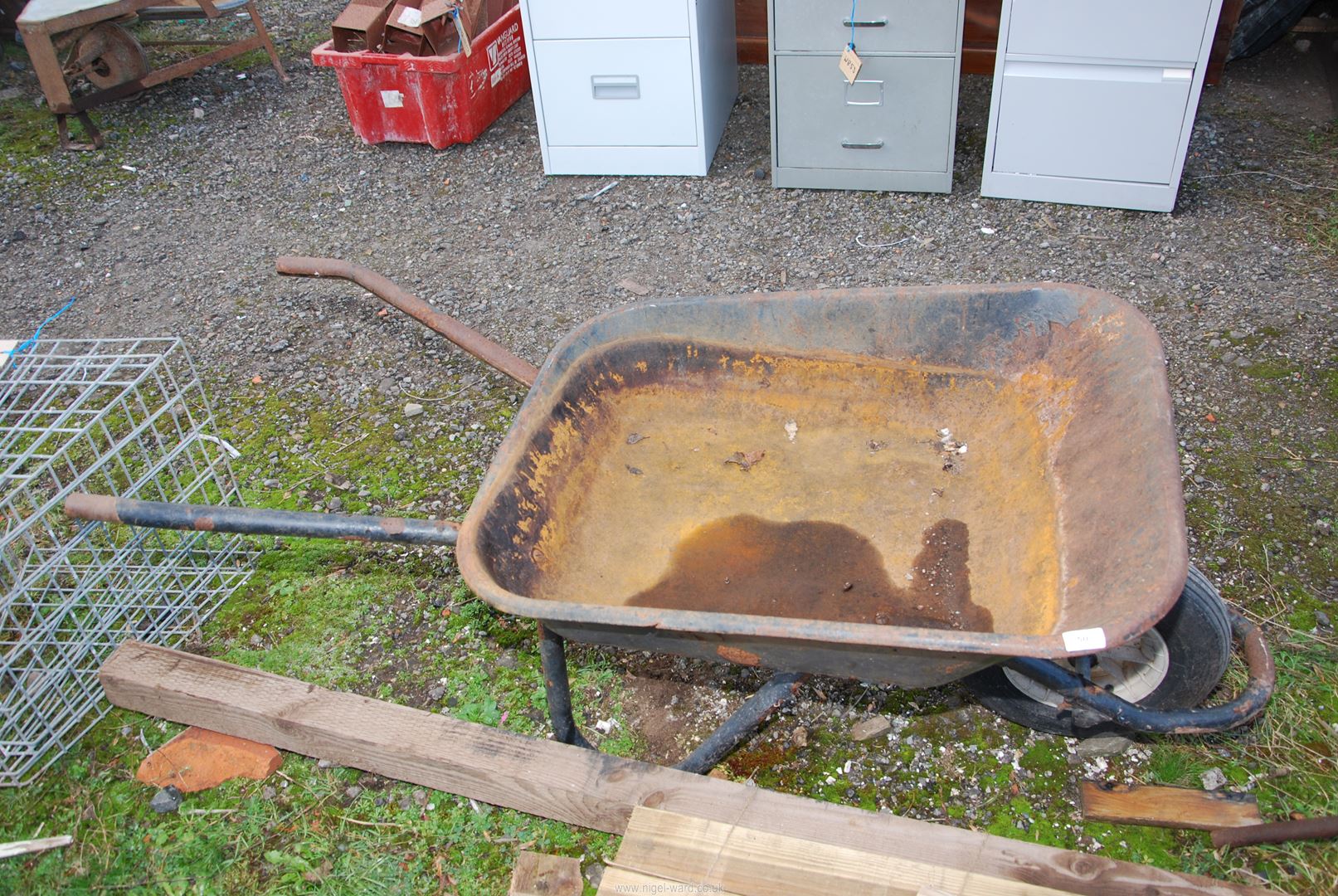 A Wheelbarrow with Pneumatic Tyre.