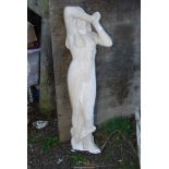 A Plaster figure of a Maiden, 45" high, a/f.