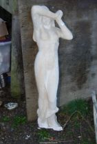 A Plaster figure of a Maiden, 45" high, a/f.