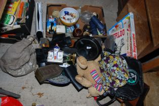 Two boxes of miscellaneous including ornaments, slow cooker, flat back etc.