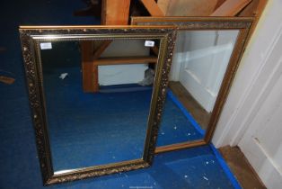 Two gilt framed mirrors - 24½" x 35" and 24" x 34"