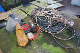 A quantity of Cable, Ferguson Side-lamps, pop Rivets and Visor, etc.