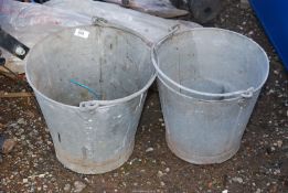Two Galvanised Buckets.