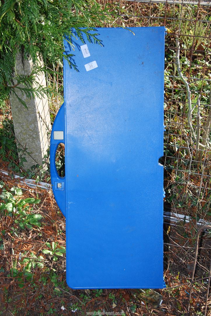 A fold-up picnic Bench.