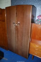 A gents Oak wardrobe with keys - 3' wide x 69" high x 19" depth.