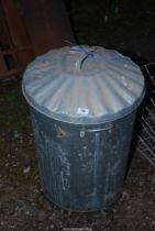 Galvanized metal Dustbin.