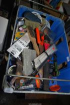 A quantity of Tools, including small Pruning Saw, a Puncture kit, and Hinges, etc.