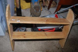 A pine wall shelf - 3' wide x 28½" high x 7" depth.