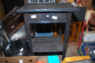 Black Bedside table with drawer.