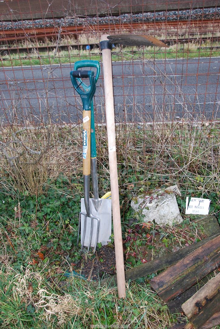 A Stainless steel Fork and Spade, etc.