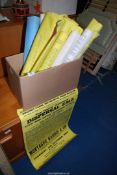A box of Farm dispersal sale posters.