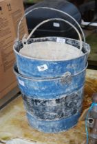 Three Galvanised Buckets.