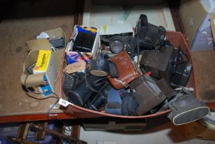 A box of old Cameras.