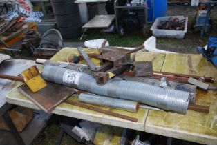 A quantity of Metalwork, 3" flexi Tubing etc.