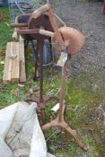 Two Vintage hand-operated Shearing Machines, with no head and cables.