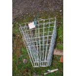 Two wire mesh over hurdle Hayrack's.