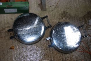 Two chrome 'AGA' lids