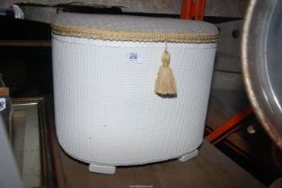 A 'Lloyd loom' style linen box.