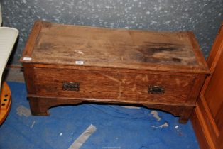 An Oak wardrobe drawer/base, 39" wide x 16" depth x 17" high.