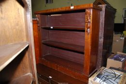 A Mahogany floor standing bookcase with three shelves - 39" wide x 9½" depth x 35" high