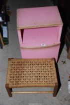 A 'seagrass' stool, plus a Lloyd loom style bedside cabinet.