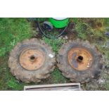 Two Rotavator Wheels and Tyres 400/8.