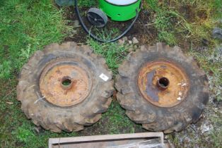 Two Rotavator Wheels and Tyres 400/8.