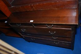 A Mahogany chest of two short over three long drawers - 39" wide x 18" depth x 30" high.