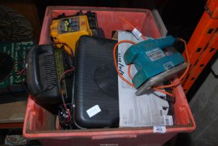 Battery Chargers, Sander, and Jigsaw, etc.