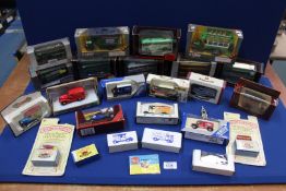 A box of Diecast models including Corgi and Matchbox, Lledo 1st Editions, buses, vans,