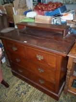 A Satinwood/Mahogany Chest of two long and two short Drawers having an upstand shelf over,