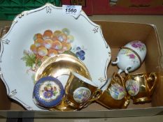A small quantity of china including; Past Times Meissen trinket pot, porcelain egg casket,