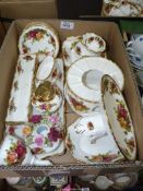 A quantity of Royal Albert 'Old Country Roses' china including table lighter, trinket dishes,