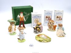 A small quantity of Beatrix Potter figures to include; Mr McGregor, Old Brown, Benjamin Bunny,