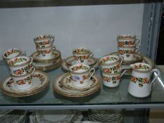 A Balmoral china part tea set for 12; no teapot or sugar bowl, one saucer missing,