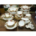 A Royal Albert 'Old Country Roses' dinner service of eleven dinner and ten side plates,