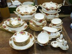 A Royal Albert 'Old Country Roses' dinner service of eleven dinner and ten side plates,