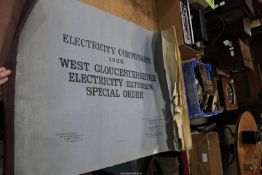 A large folder 'Electricity Commission 1925' containing Ordnance Survey maps of 'West