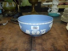 A good blue Wedgwood Jasperware fruit bowl, 8" diameter.