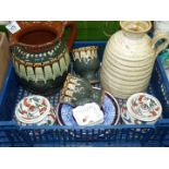 A small quantity of china and pottery to include; three Royal Worcester plates,