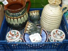 A small quantity of china and pottery to include; three Royal Worcester plates,